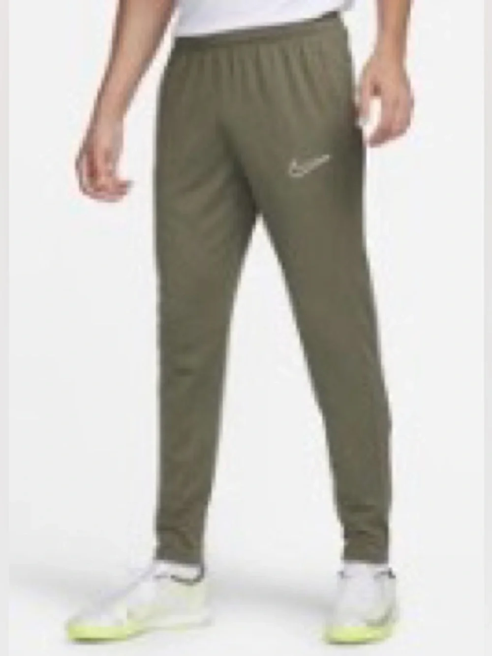 NIKE gray dry fit pull on neon green swoosh ankle zippers pockets NEW size XL